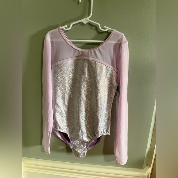 NWT Cat & Jack Silver and Purple Dance Leotard with Shimmering Bodice - Picture 1 of 5